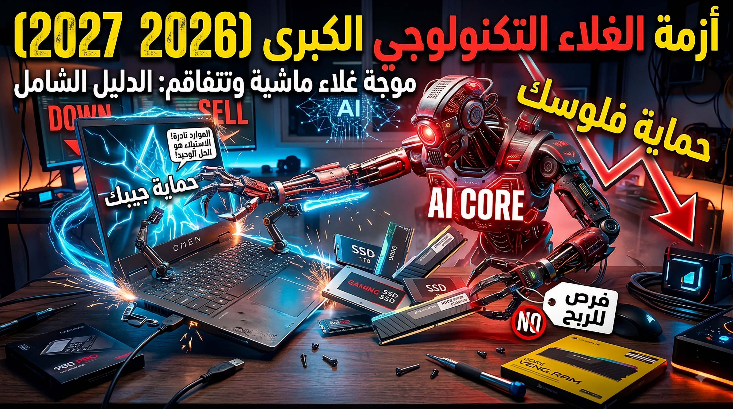 أزمة غلاء التكنولوجيا وارتفاع أسعار الـ RAM والـ SSD في 2026 بسبب الذكاء الاصطناعي